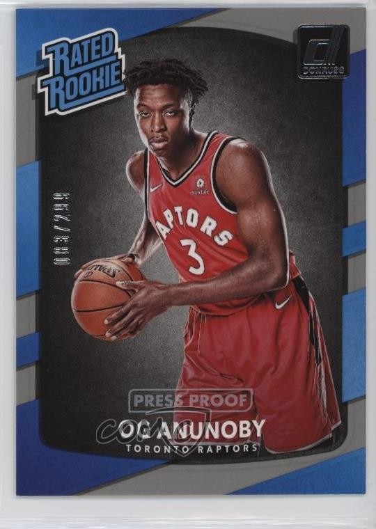 2017 Panini Donruss Rated Rookies Press Proof Silver 83/299 OG Anunoby #178 g6p