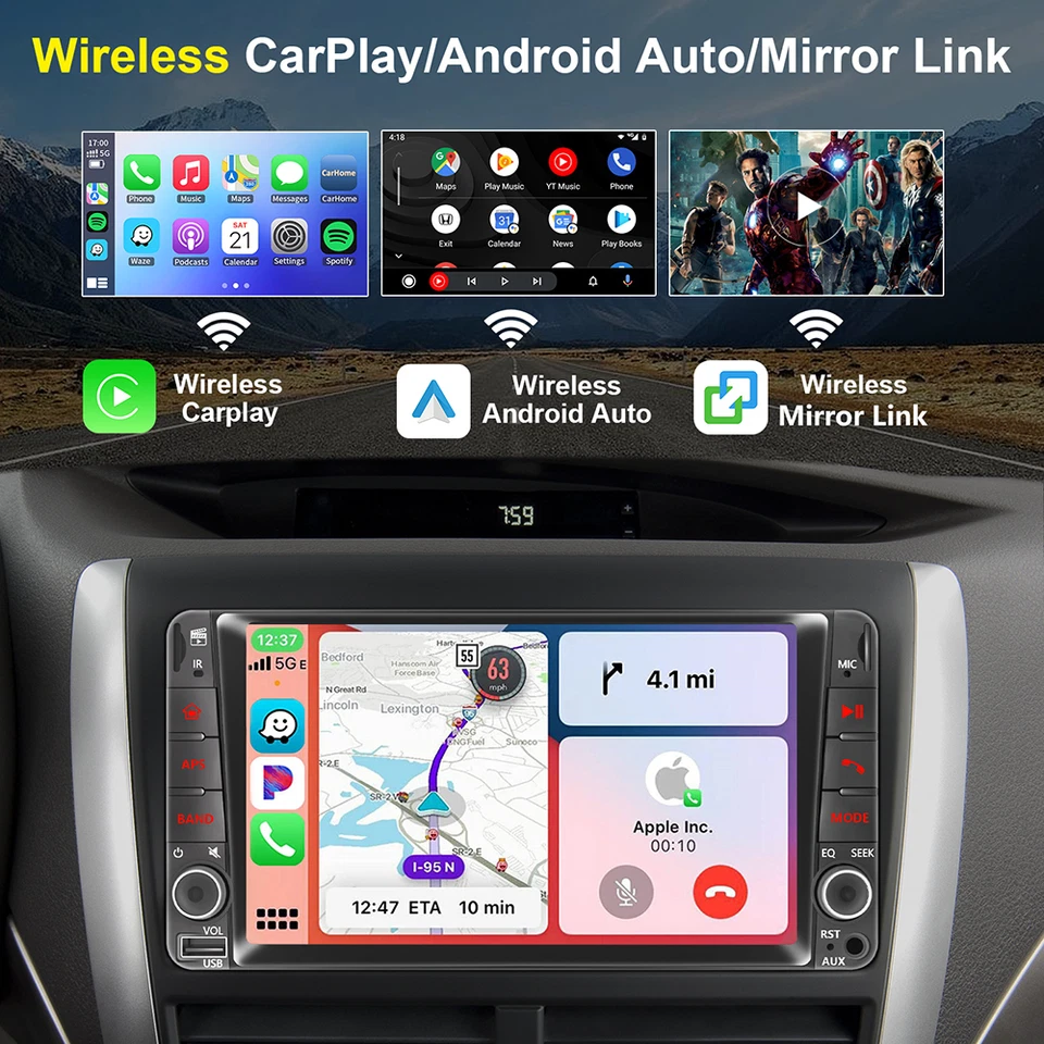 2Din For Nissan NV 200 1500 2500 3500 2018-2019 7" Car CarPlay Stereo Radio MP5  - Image 4 of 4