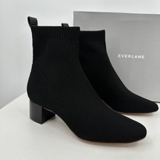 Everlane The Glove Boot in Black size 9.5 Women's Stretch Rib Knit Ankle Bootie