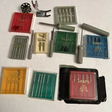 Lot Of Vintage Singer Sewing Machine Attachments Parts Bobbins Needles Tools