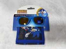 SONIC THE HEDGEHOG BLUE FRAME SUNGLASSES AND WALLET GIFT SET SEGA HEDGE HOG