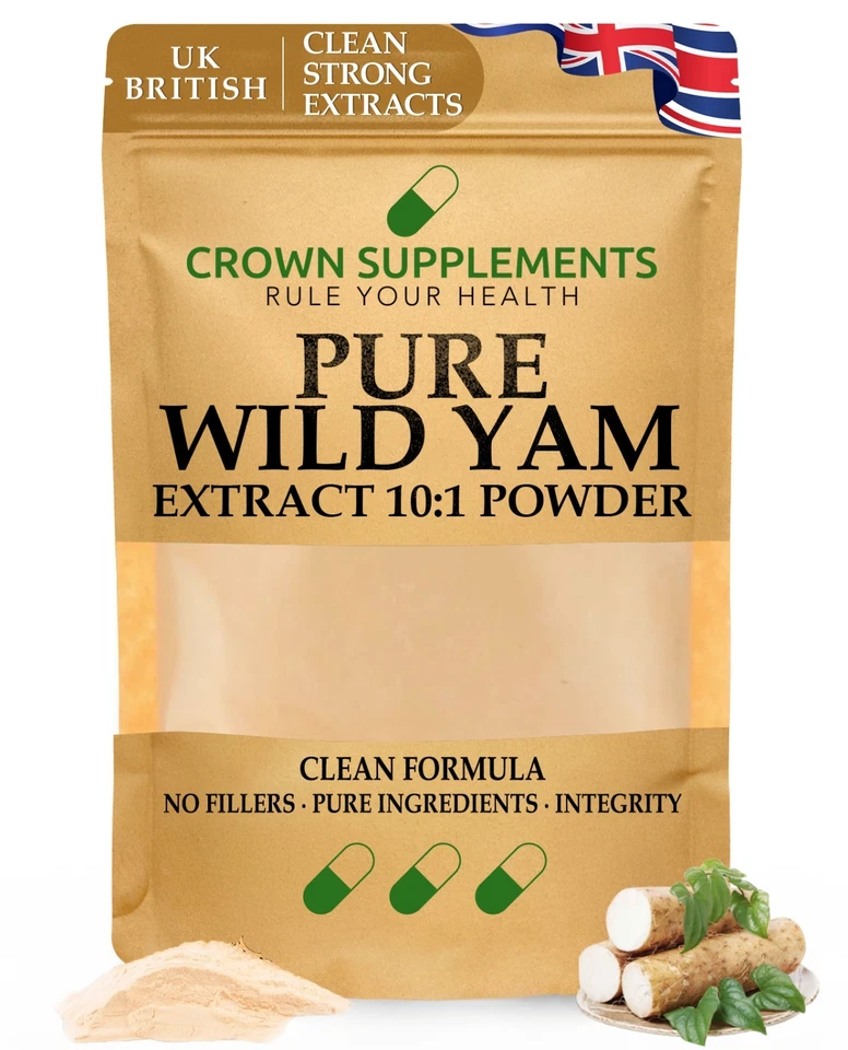 Pure Wild Yam Powder Extract 10:1 | Clean Supplements UK | Crown Supplements
