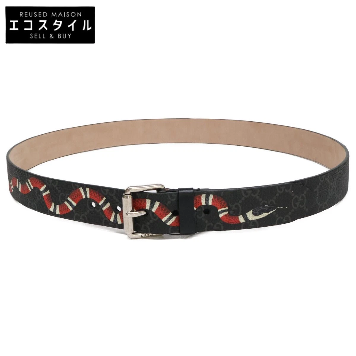 Gucci GG Supreme Snake Ceinture 44 Noir Homme 110 cm (43,3 pouces)