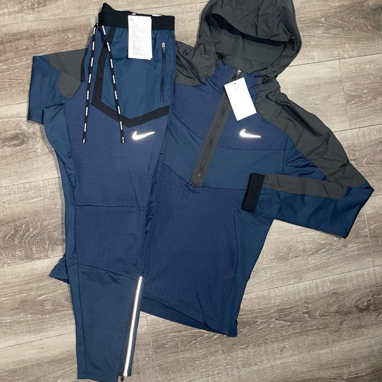 Nike Drifit Wild Run Element Navy Blue Black Half Zip Hoody Tracksuit BNWT Small image 2
