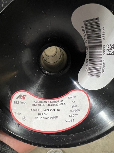 Black Nylon Thread 32 Oz Made in USA by A&E T90/T92 Bonded Nylon - Picture 2 of 2