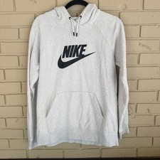 Nike Sportswear Essential Fleece Pullover Hoodie Gray Women s L Athleisure