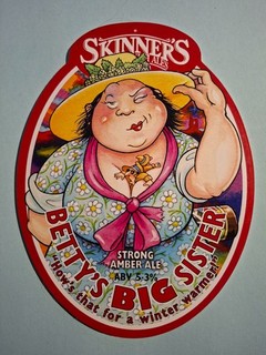 SKINNER'S brewery BETTY'S BIG SISTER real ale beer pump clip badge Cornwall