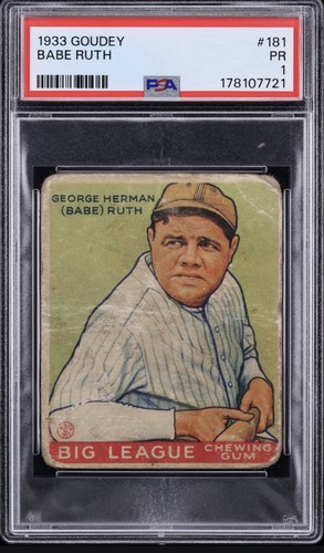 1933 Goudey 181 Babe Ruth (GREEN) PSA 1