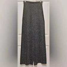 Forever 21 Wide Leg High Rise Black Metallic Pinstripe Palazzo Women's Med GUC