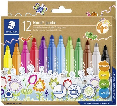 STAEDTLER Fasermaler Noris jumbo 12er Kartonetui