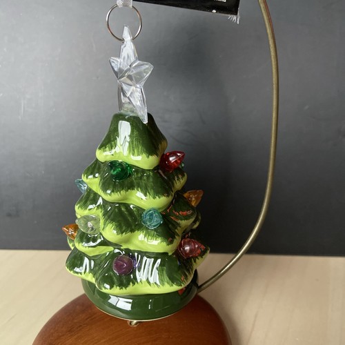 The Xmas Shoppe Mini, Green Ceramic Tree With Colored Lights, Light Up Ornament - Afbeelding 6 van 11
