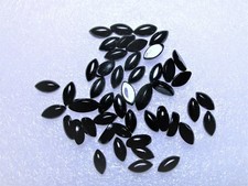AAA Natural Black Onyx Cabochon Marquise Shape Loose Gemstone