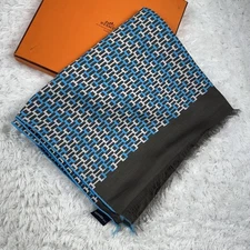 Hermes Scarf Silk Large Geometric Pattern Square SeeDescription