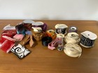 Mixed Lot Of 24 Fabric Gift/Decor Ribbons Partial Rolls 12 Wired Edges 12 Flat — photo 1