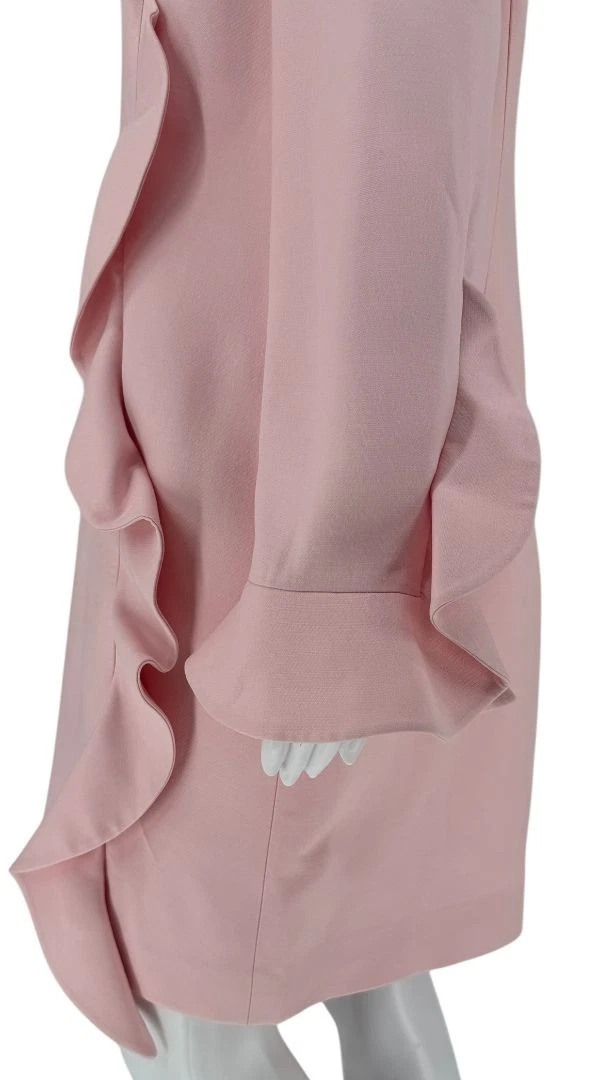 Abito Valentino rosa con dettagli in crepe e volant Taglia 10