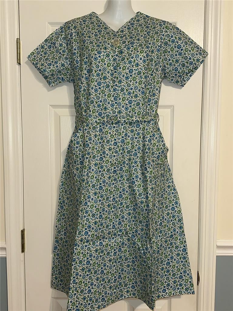 Florence Vintage Belted Shift Housedress Cotton S… - image 1