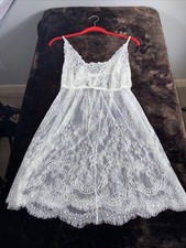 Hanky Panky Chemise Floral Lace Slip Dress Nightie Large EUC