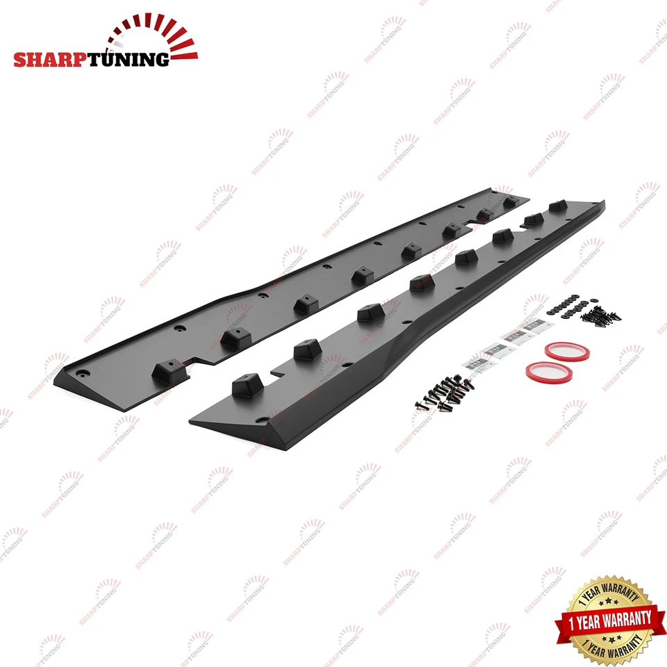 For 2024-2025 Ford Mustang Matte Black Side Skirts Foto 3 de 4