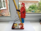 VINTAGE LOUIS MARX TINPLATE & PLASTIC CLOCKWORK ''CLIMBING FIREMAN'' FIGURE VGC