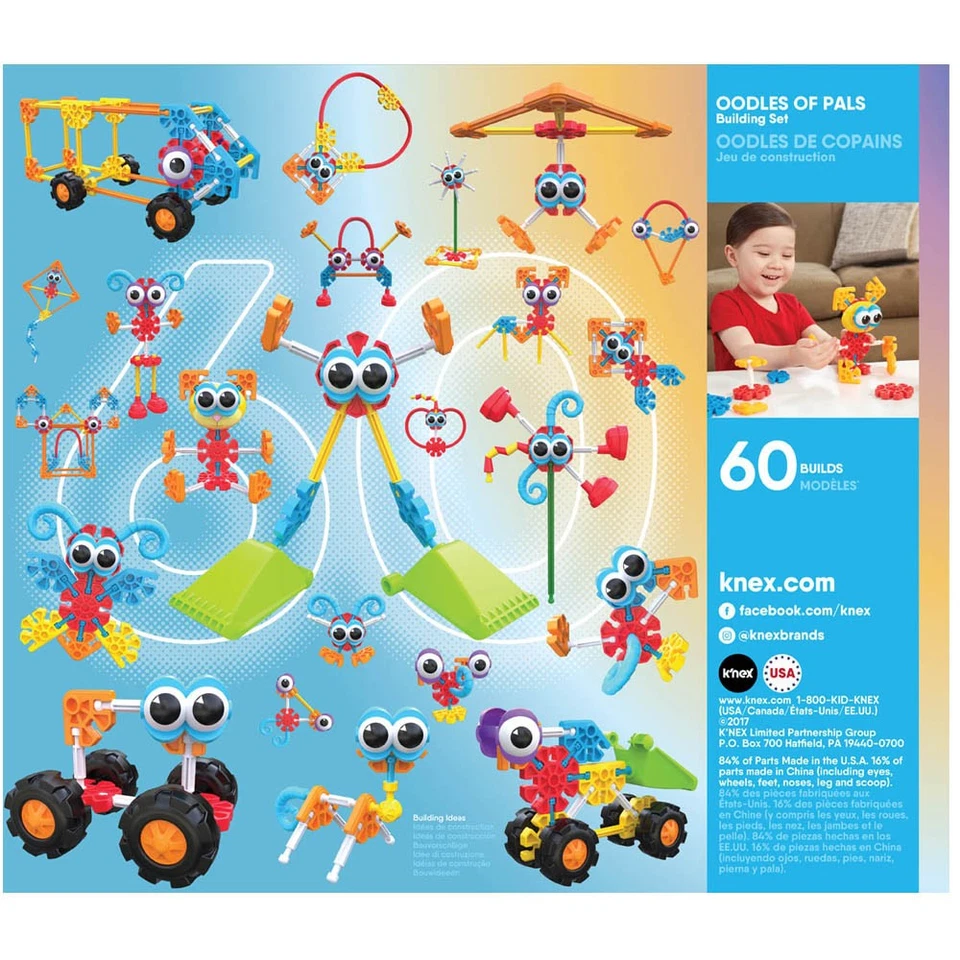 Kids Knex Oodles Bausatz - Junior Konstruktionsspielzeug Baut 60 Modelle - Bild 2 von 4