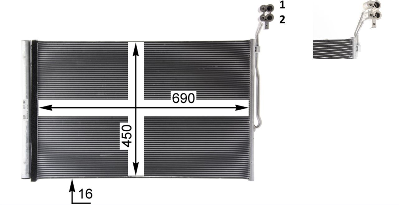 Mahle Premium Line Aircon condenser OEM Quality AC777000P US