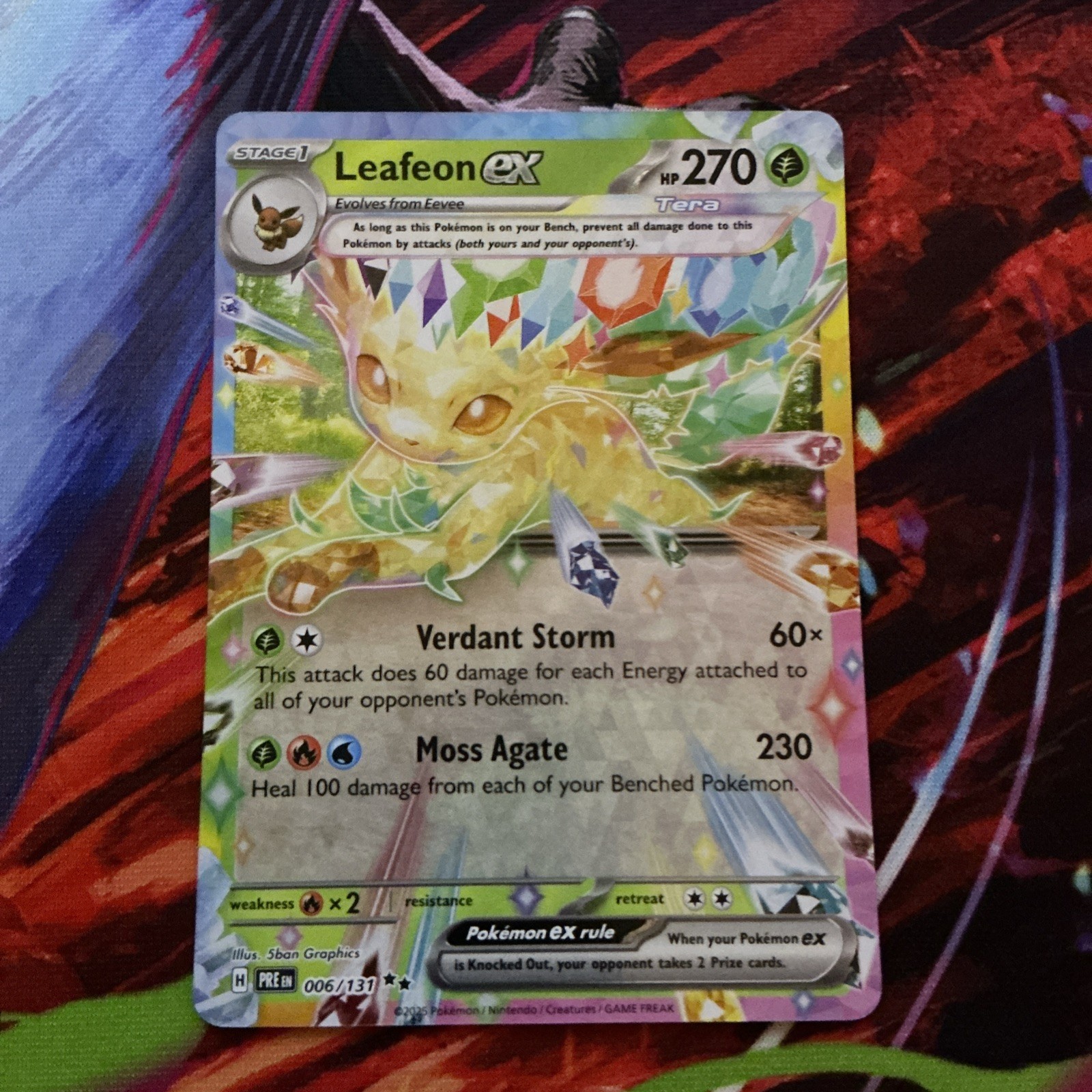 Pokémon TCG Leafeon ex 006/131 Sv: Prismatic Evolutions Holo (English) - NM