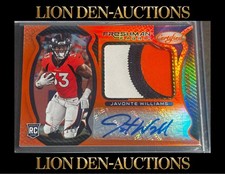 JAVONTE WILLIAMS 2021 CERTIFIED FRESHMAN FABRIC ORANGE RPA RC STAMP# 33/149  1/1