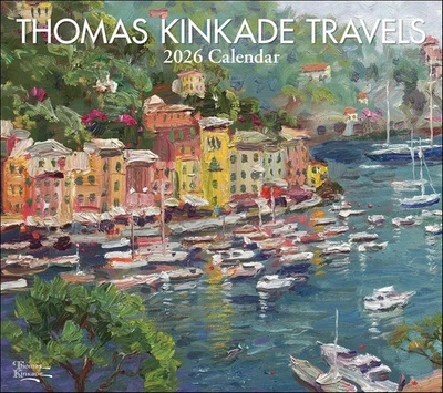 ANDREWS MCMEEL PUBLISHING Thomas Kinkade Travels 2026 Deluxe Wall Calendar Thomas Kinkade
