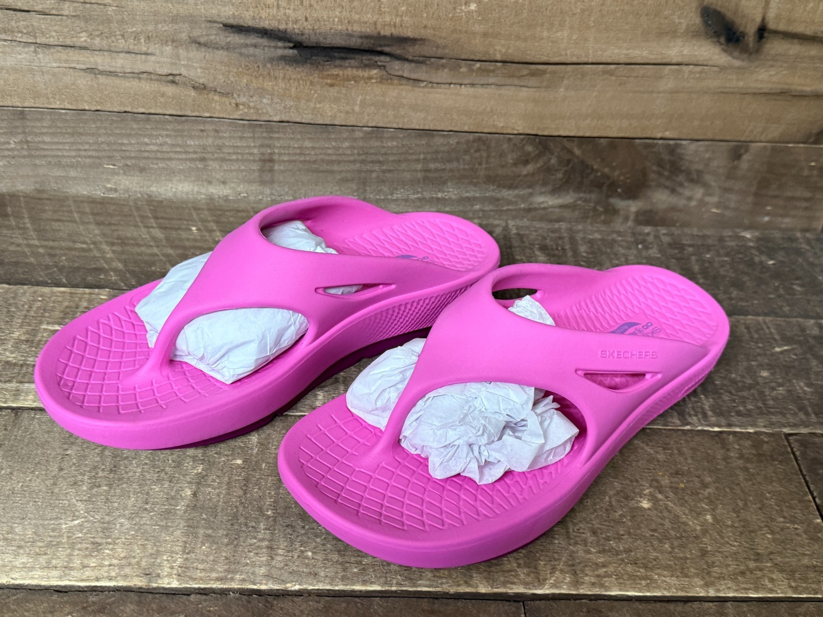 APL ⚡️ Sandali donna Skechers GO Recover Thong contend rosa taglia US 8 NUOVI ⚡️