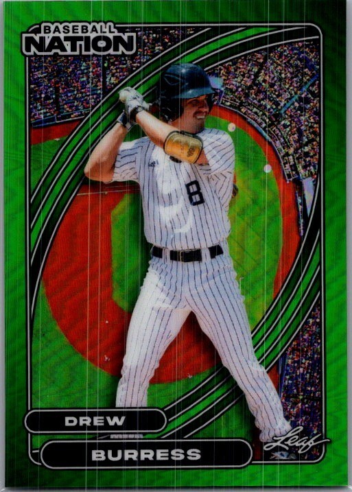 Drew Burress 2026 Leaf Baseball Nation Green Base Card /25