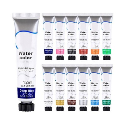 12 Color Watercolor Paint Set Professional DIY Easy To Blend Lasting Vivid SET