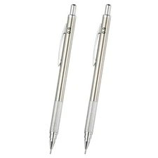 2Pcs Mechanical Pencil 0.9mm Broad Point for Drawing, Silver