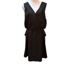 Tinley Road Mens Black Sleeveless Wrap V-Neck Peplum Cocktail Dress XL