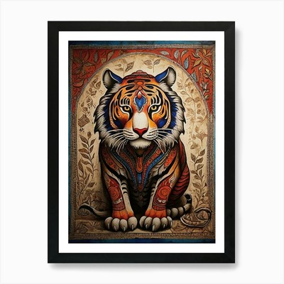 Standard traditioneller Madhubani-Stil gerahmtes Wandbild Poster Leinwanddruck Bild