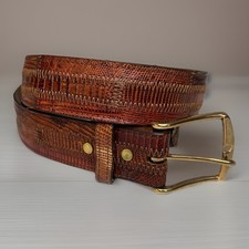 Sheyenne Belt Company GENUINE REPTILE Belt Men  s Size 32-34 Brown Handmade