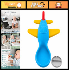Silicone Baby Spoon  Suction Plate Set - BPA-Free Toddler Feeding Utensils 6-18