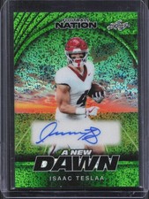 2025 Leaf Football Nation Isaac TeSlaa A New Dawn Rookie Auto Green 1/5 Lions