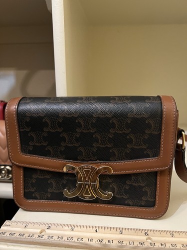 Celine Triomphe Shoulder Bag Triomphe Coated Canvas Teen