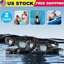 2PCS Clear Comfortable Swimming Goggles with UV- Anti-Fog Swim Glasses Ear Plug