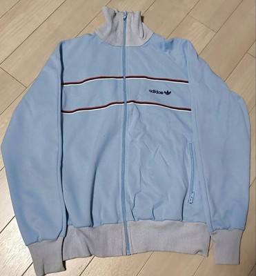 80s Adidas Vintage Track Jacket Baby Blue Taiwan Made Size M Retro