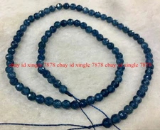 Natural 4mm Blue Kyanite Faceted Round Gemstone Loose Beads 15" Strand