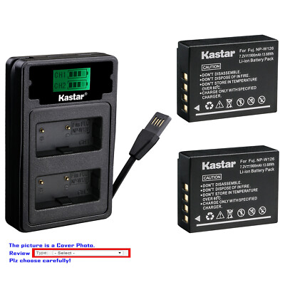 Kastar Battery LZD2 USB Charger for Fujifilm NP-W126 NP-W126s & Fujifilm X-T100