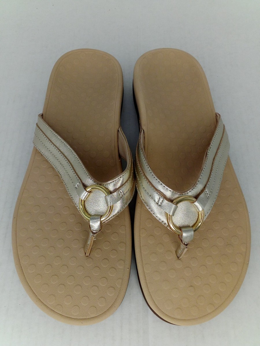 Vionic Women's Tide Aloe Toe-Post Sandals Flip Flop, Beige, 11 M US