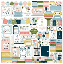 (1) 12x12 Sheet Echo Park Paper DAY IN THE LIFE Scrapbook Element Stickers