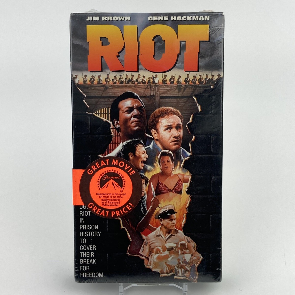 SEALED! Riot (VHS, 1993) Jim Brown, Gene Hackman w/ Hype Stickers