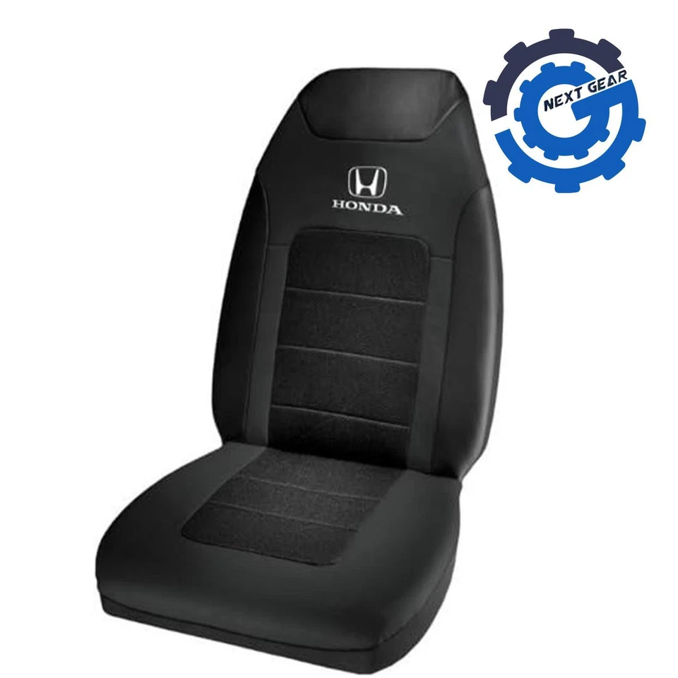Cubierta de asiento universal con respaldo alto deportivo logotipo Honda plásticolor para automóvil camioneta SUV negra Foto 3 de 4