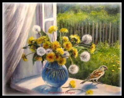 Flowers in Vase 12 - Counted Cross Stitch Patterns - Color & BW Symbols