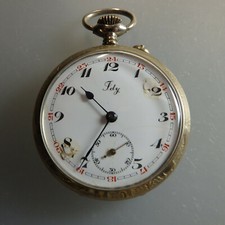 Interesting Art Nouveau Men's Pocket Watch Ailette around 1915 55872 