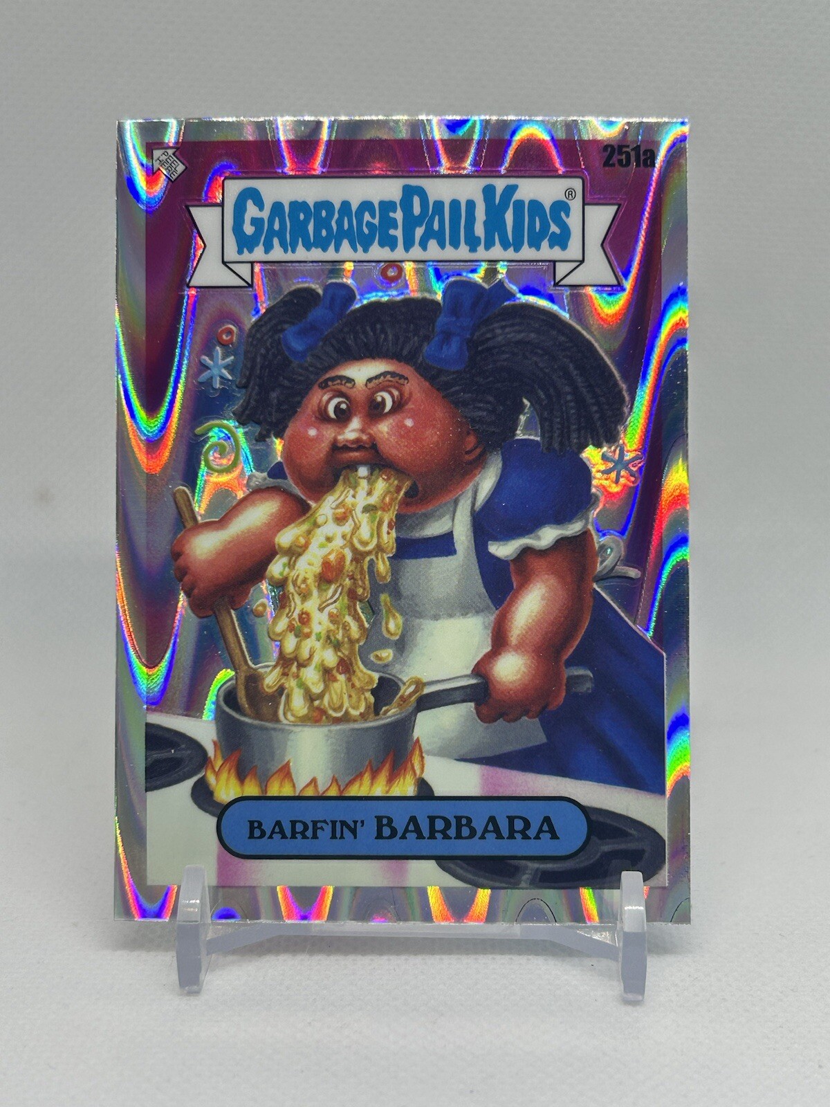 Topps Garbage Pail Kids Chrome Series 7 Barfin Barbara Drool Refractor Card #251a