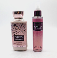 Bath Body Works A Thousand Wishes Lotion Diamond Shimmer Mist 2pc Set - NEW